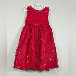 Princess Faith Dress Red Sparkle Sequins Tulle Party Formal Holiday Kid Girl 5T